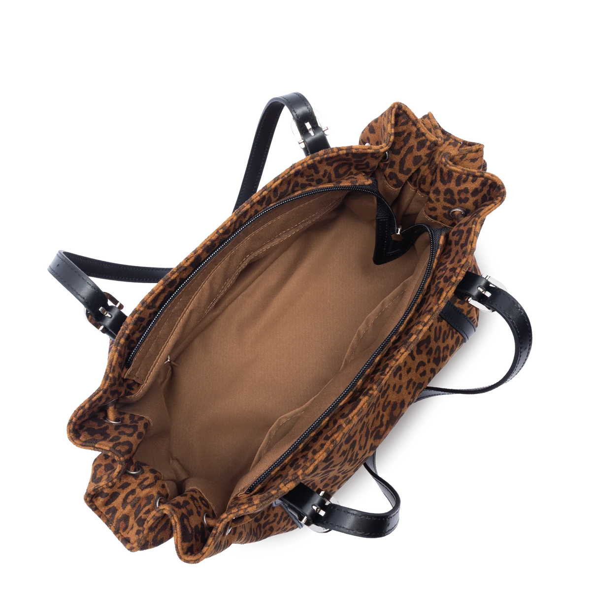Sac Cabas Velvet Emma Lancaster Marron Léopard