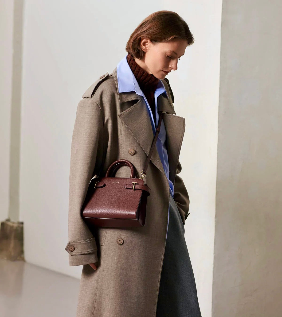 Petit sac Emilie Le Tanneur Marron Ébène