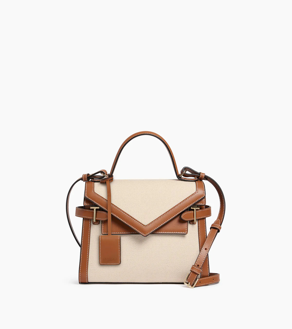 Sac Emilie double rabat Le Tanneur Toile Coton et Cuir