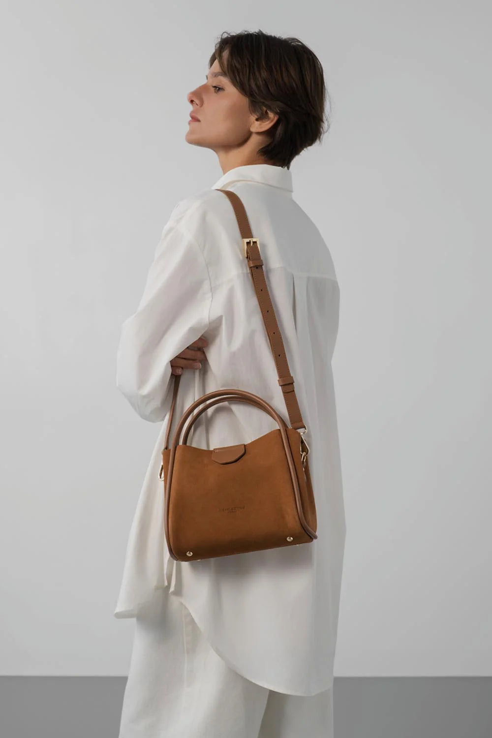 Petit Sac à main Suède Ida Lancaster Moka
