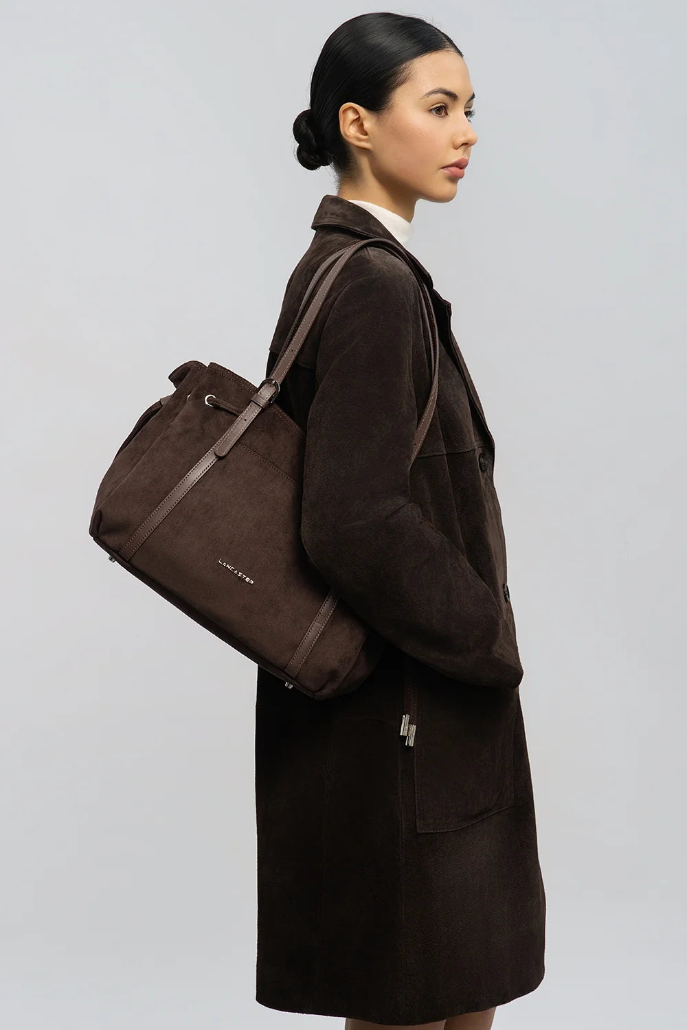 Sac Cabas Velvet Emma Lancaster Marron