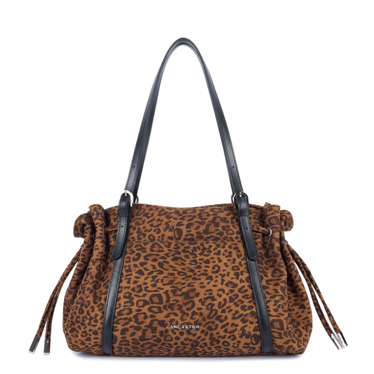 Sac Cabas Velvet Emma Lancaster Marron Léopard